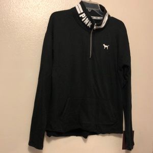 PINK black half zip pullover